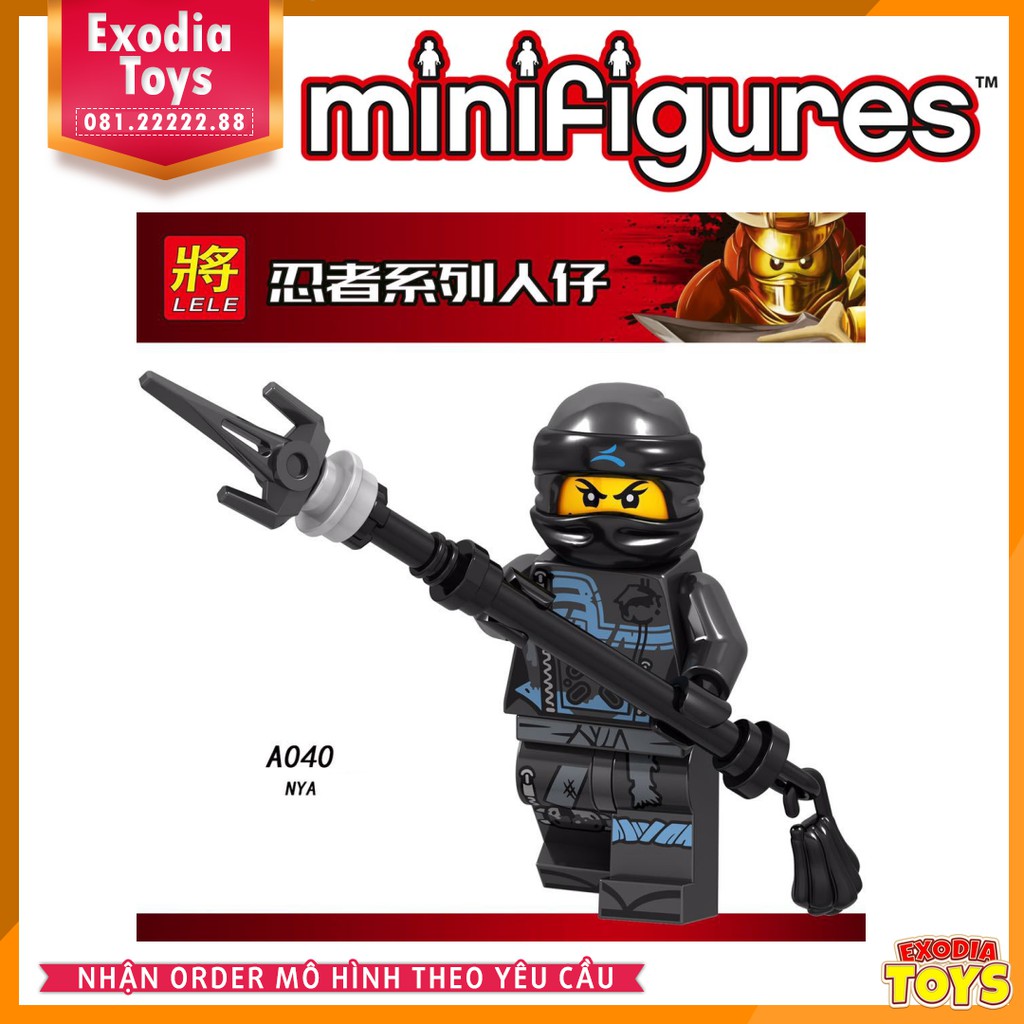 Xếp hình minifigure Ninjago Season 9 : Iron Baron, Master of the Golden Dragon, Harumi - LELE [A033 - A040]