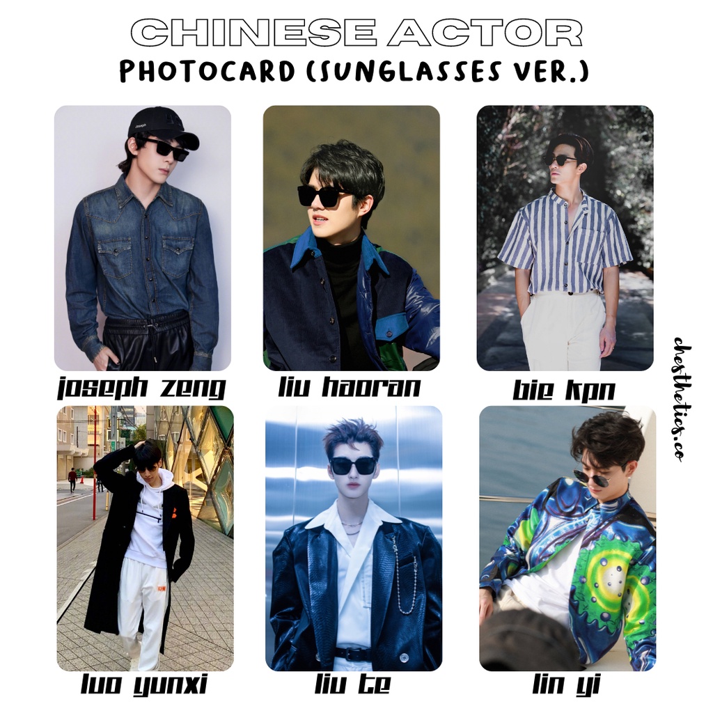 [ CHINA ACTOR ] Ảnh Card Bo Góc Diễn Viên Nam Trung Quốc - Chủ Đề Sunglasses [ PHOTOCARD ]