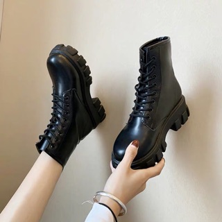 Boots giày da thời trang độn đế 5cm