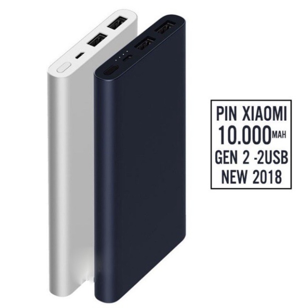 [Bh 12T] Pin Sạc Dự Phòng Mi Gen 2 10000Mah Có Sạc Nhanh Cho Các Thiết Bị Quick Charge 3.0