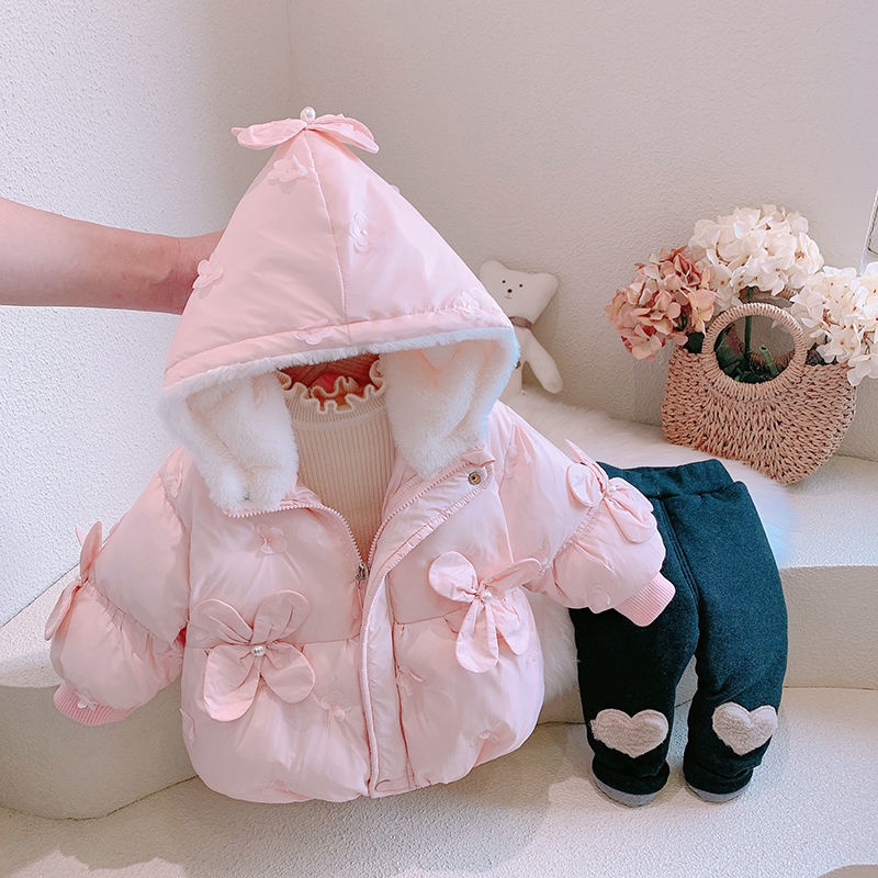 Áo Khoác Độn Bông Mùa Đông Mới Cho Bé Gái