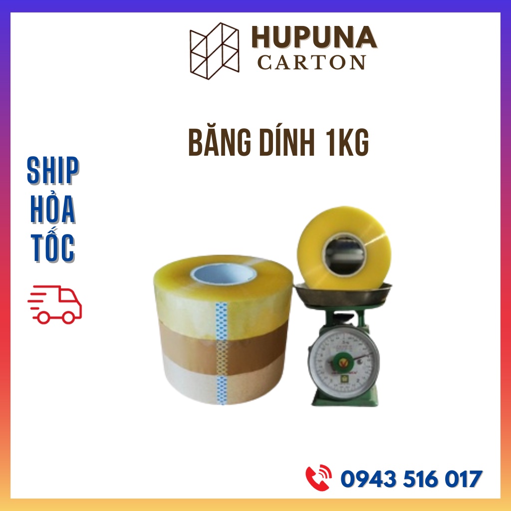 Băng dính cuộn 1kg lõi mỏng, băng keo giá rẻ tại Hà Nội, băng dính 1kg lõi giấy