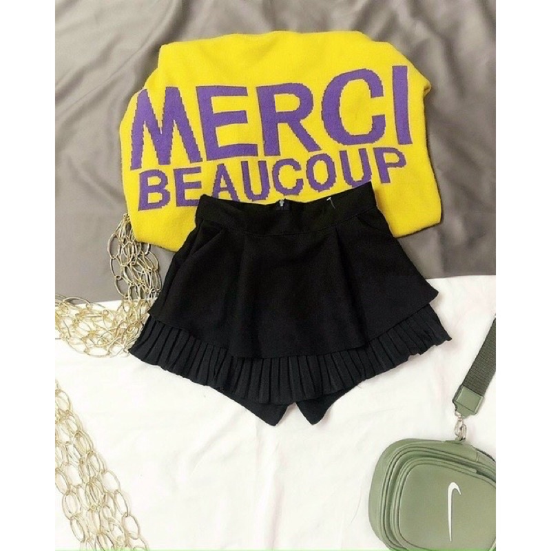 QUẦN GIẢ VÁY XẾP LY 2 TẦNG CHO NỮ DÁNG XINH CHÂN VÁY XẾP LY 2 TẦNG ALOHASHOP91