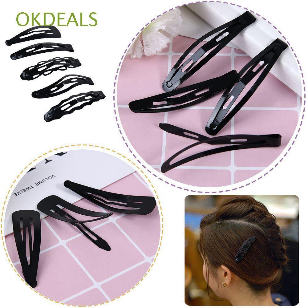 Bộ 12 Kẹp Tóc Màu Đen Thiết Kế Đơn Giản Đáng Yêu