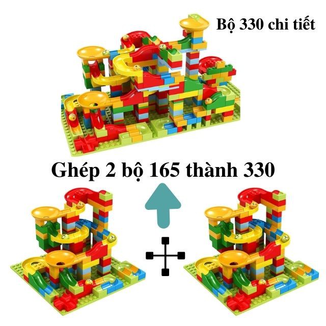 Bộ xếp hình cầu trượt lego 168 chi tiết, tăng cường khả năng sáng tạo, phát triển tư duy hình học