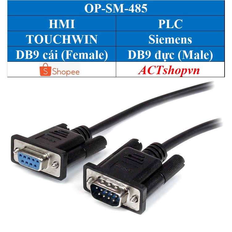 Cáp kết nối HMI OP320, OP320-A, OP325-A, OP320 A-S, MD204 Touchwin với các loại Plc thông dụng