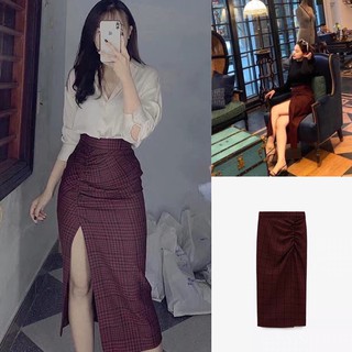 Cv002 chân váy xẻ tà zara xuất