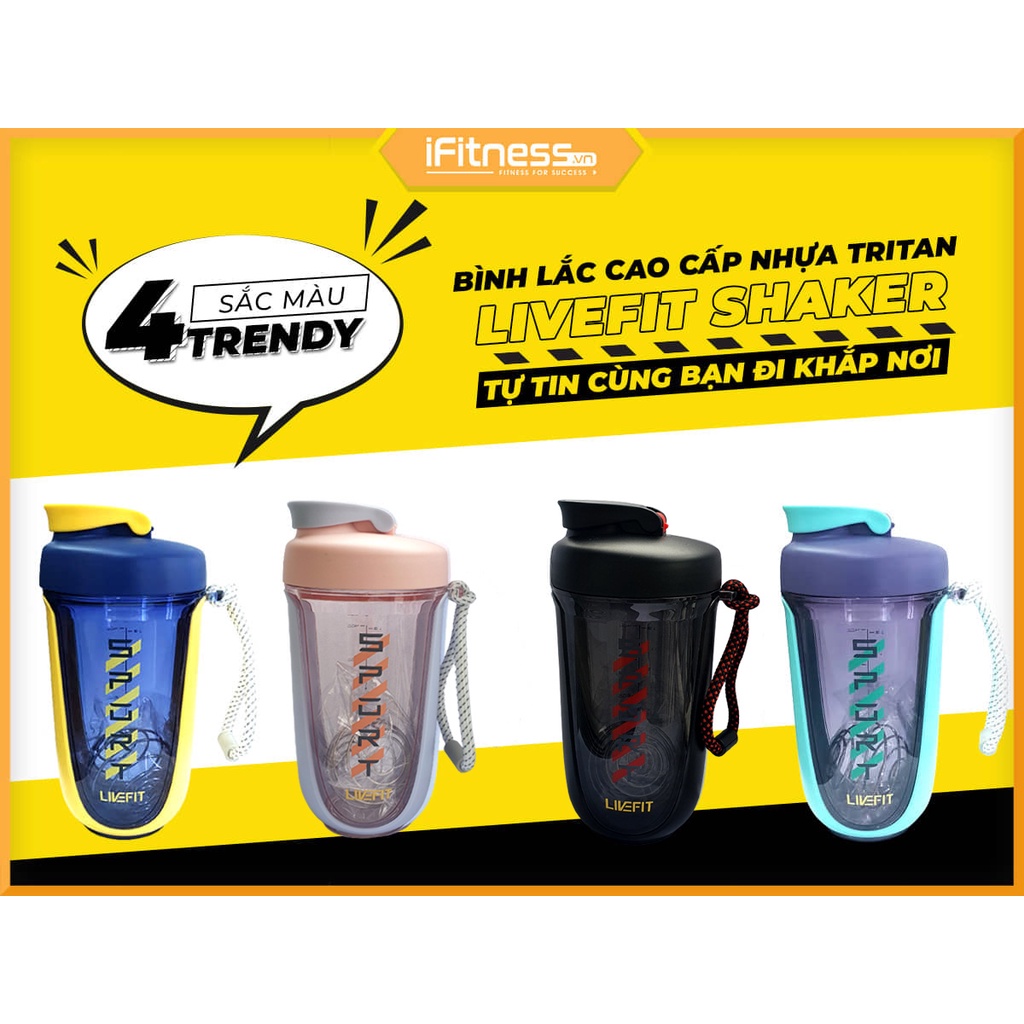 Bình lắc LiveFit Shaker bằng Tritan cao cấp 550ml