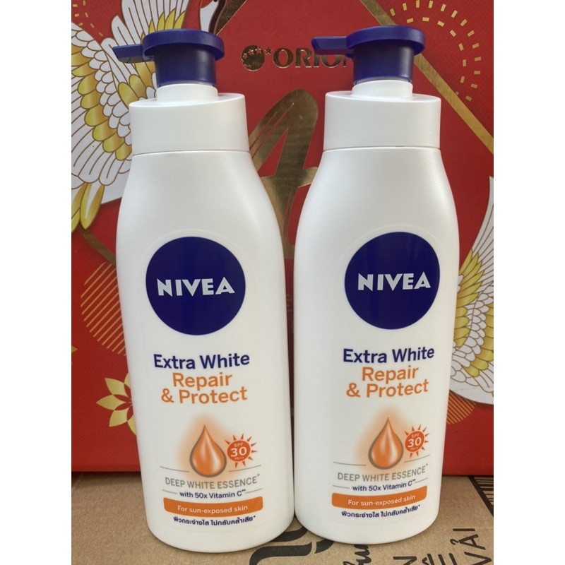 COMBO 2 Chai Dưỡng Trắng Và Phục Hồi, Chống Nắng Nivea 350ml(Mầu Vàng)