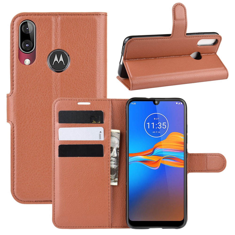 Bao Da Nắp Gập Từ Tính Phong Cách Vintage Kèm Giá Đỡ Cho Motorola Moto E4 E5 E6 Plus Moto E5 Play Go