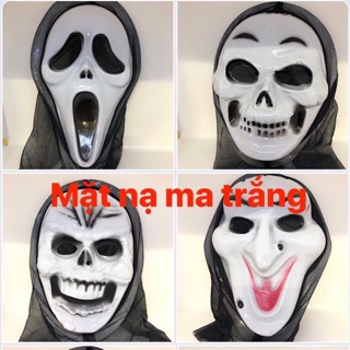 Mặt nạ hoá trang ma trắng/màu Halloween