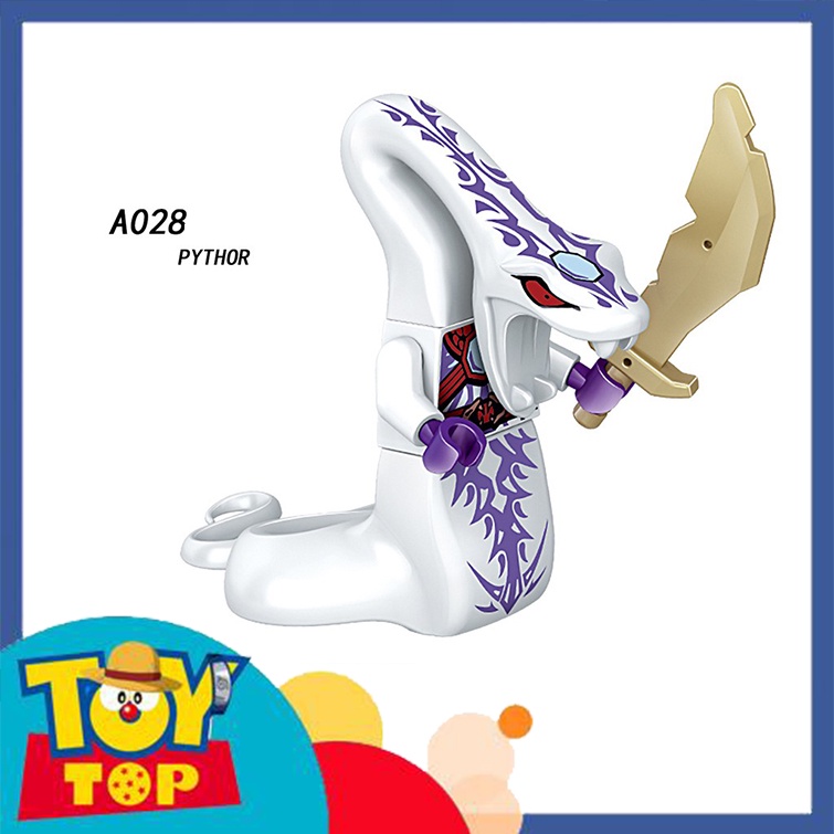 Đồ chơi mô hình mini lắp ráp ghép ninja tộc rắn Chop rai Pythor Bytar Rattla Fangdam .. xếp hình Lele A025 032