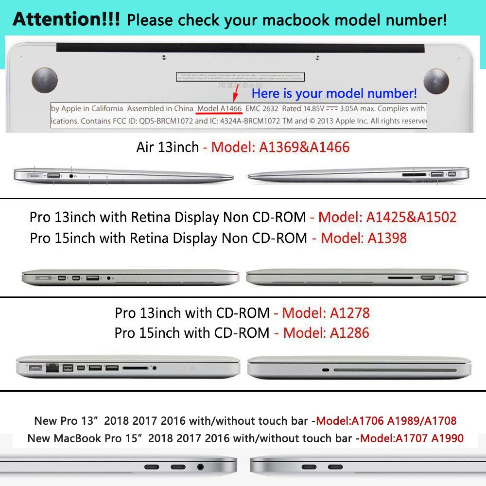Ốp Batianda Trong Suốt Cho MacBook Air Pro Retina A1502 A1425 A1398 A1278 A1534 A1465 11 12 13 15 16inch 2009-2020