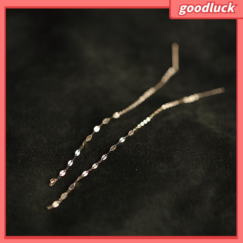 Goodluck| 1 Đôi Bông Tai Dáng Dài Phối Tua Rua Thời Trang Cho Nữ