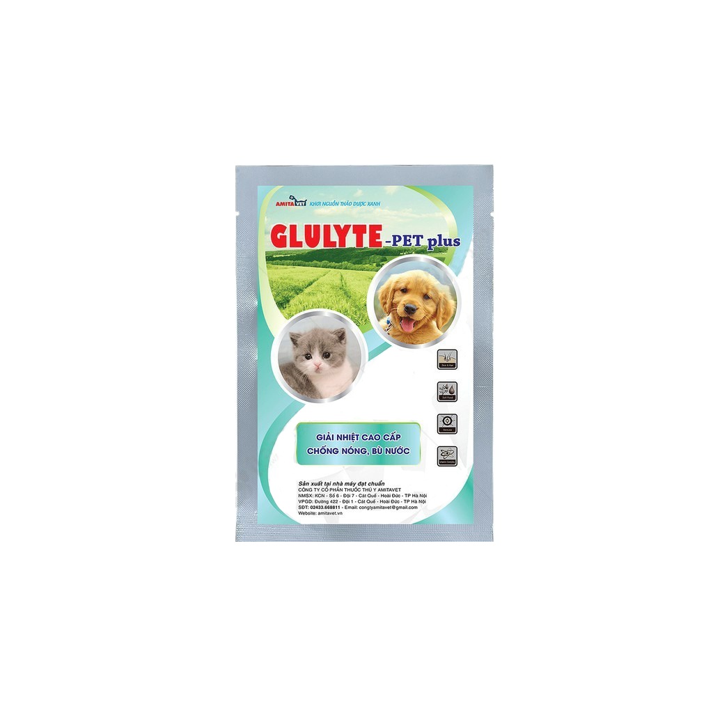 Bột Bổ Sung Vitamin Giải Nhiệt Tăng Đề Kháng Glulyte Pet Plus Amitavet 35g Pha Nước Uống Ngay- Bobo Pet Shop Hà Nội