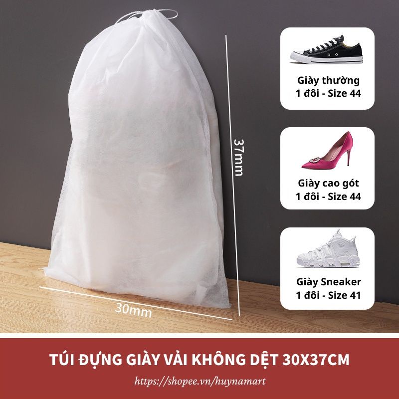 Túi Đựng Giày Đa Năng Vải Không Dệt - Miệng Dây Rút Tiện Lợi chống bụi dễ dàng mang theo khi du lịch