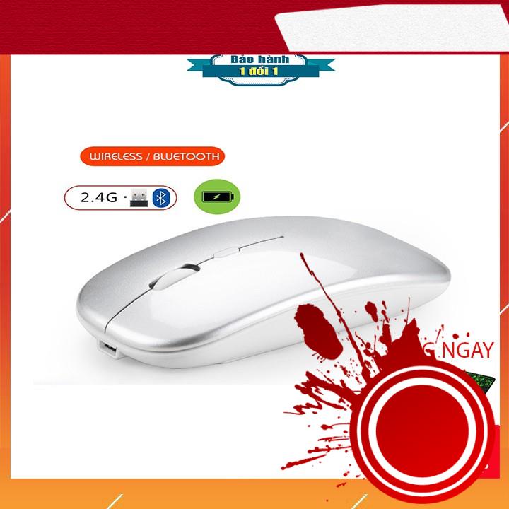 Chuột Không Dây Bluetooth Và 2.4G Pin Sạc, Kiểu dáng Apple Slim, Kết nối Bluetooth và Wireless 2.4G được 2