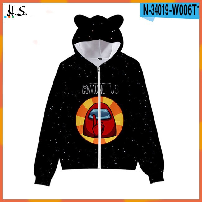 Áo Hoodie Họa Tiết Among Us Vui Nhộn Dành Cho Bé 4-12 Tuổi