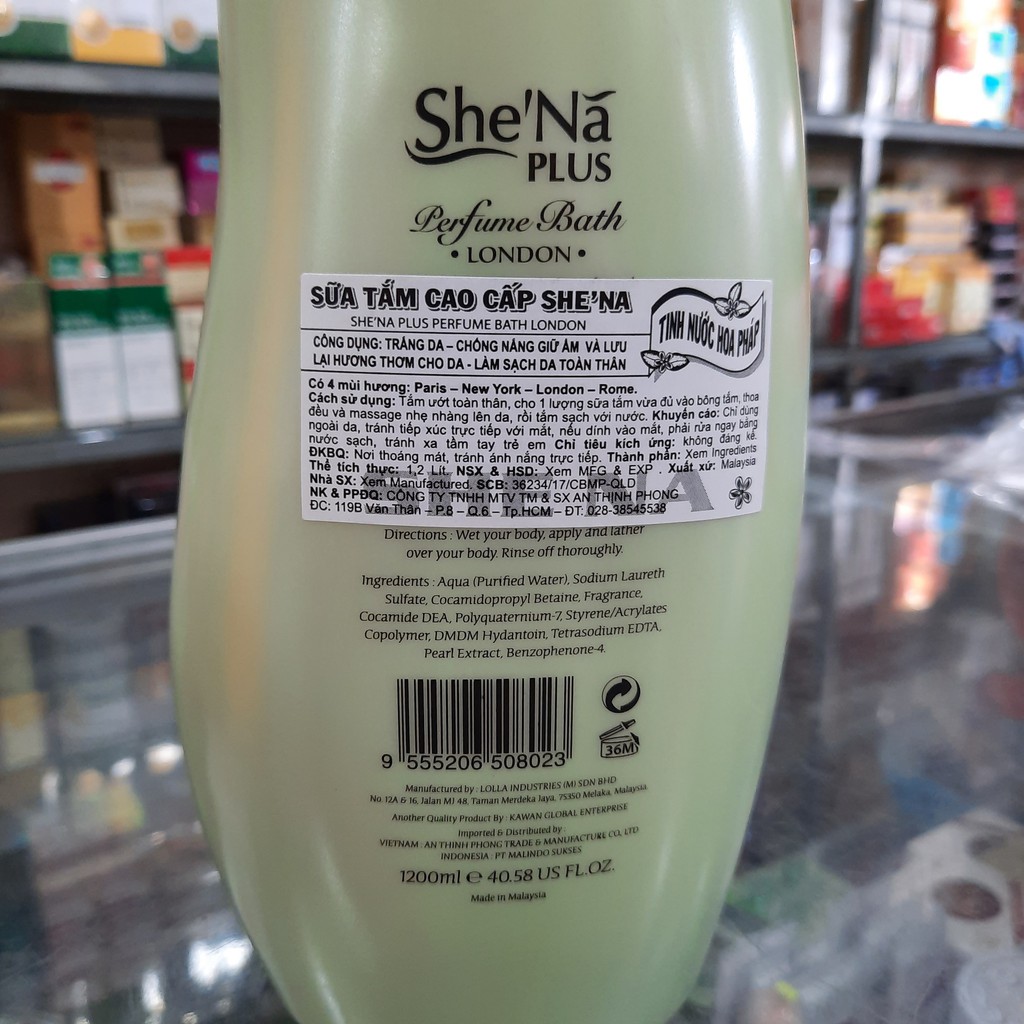 Sữa tắm Shena Plus 1200ml - hương nước hoa