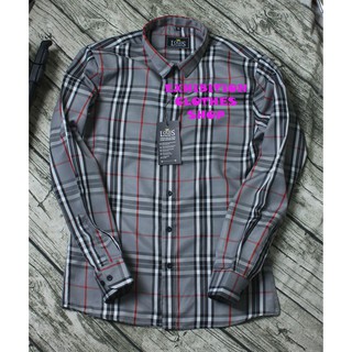 ÁO SƠ MI KẺ BURBERRY MÀU GHI