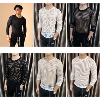 Áo lưới cho Nam - tay dài ôm body