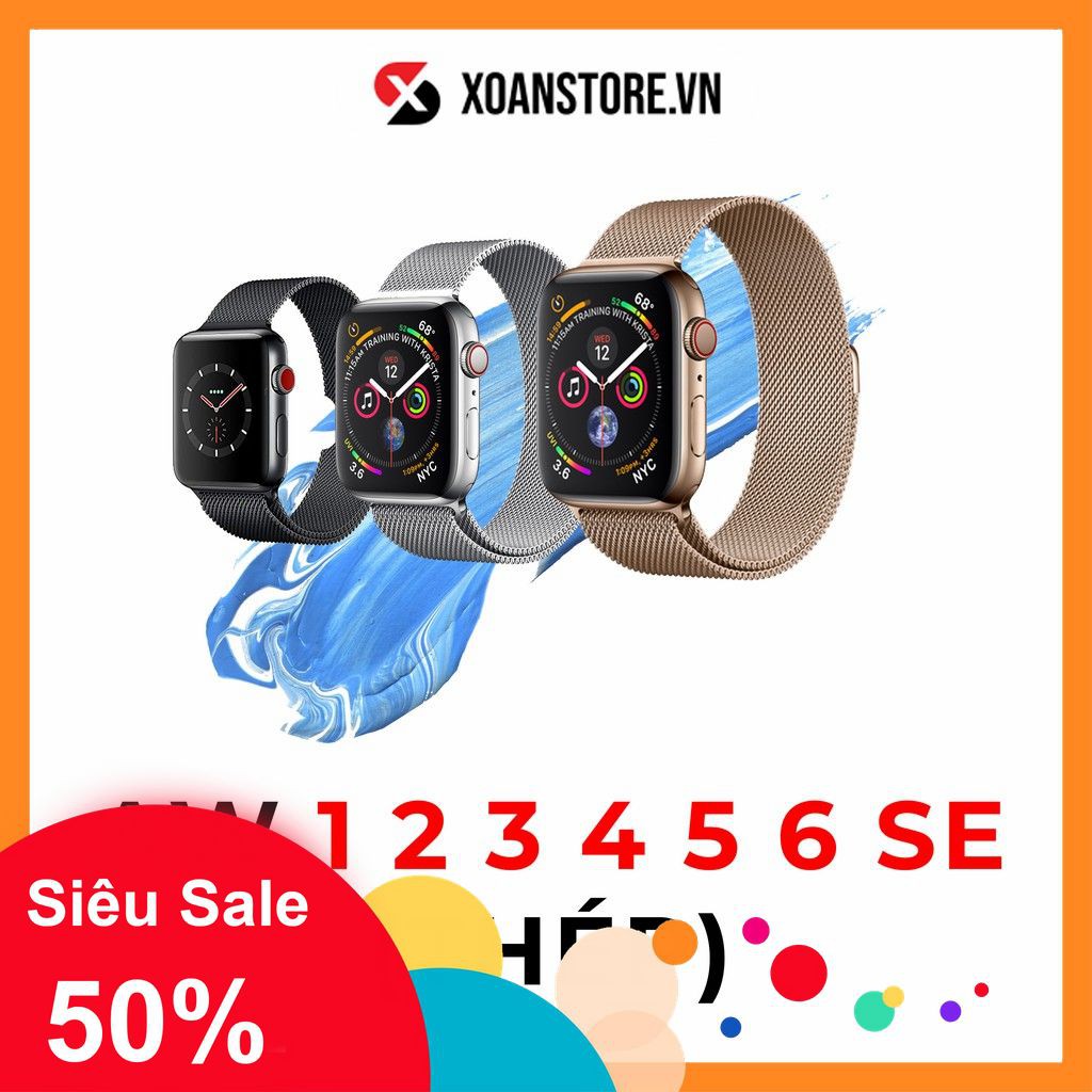 APPLE WATCH SERIES 1 2 3 4 5 6 thép 38mm 40mm 42mm 44mm giá rẻ mới 99% LỖI LÀ ĐỔI tại Xoăn Store