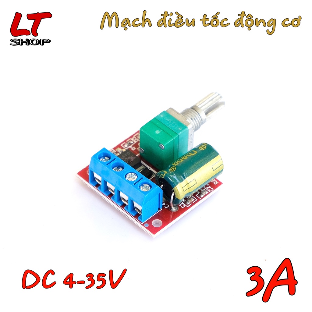 Mạch điều tốc động cơ PWM 3A DC 4.5V - 35V Điều khiển động cơ nhanh chậm