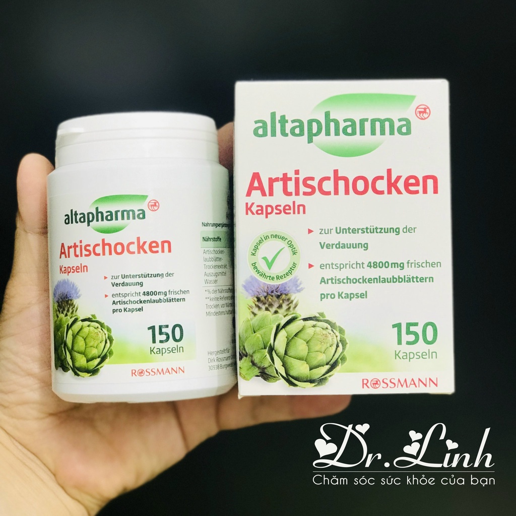 Viên uống mát gan, nhuận mật Altapharma Artischocken, 100 viên hàng Đức