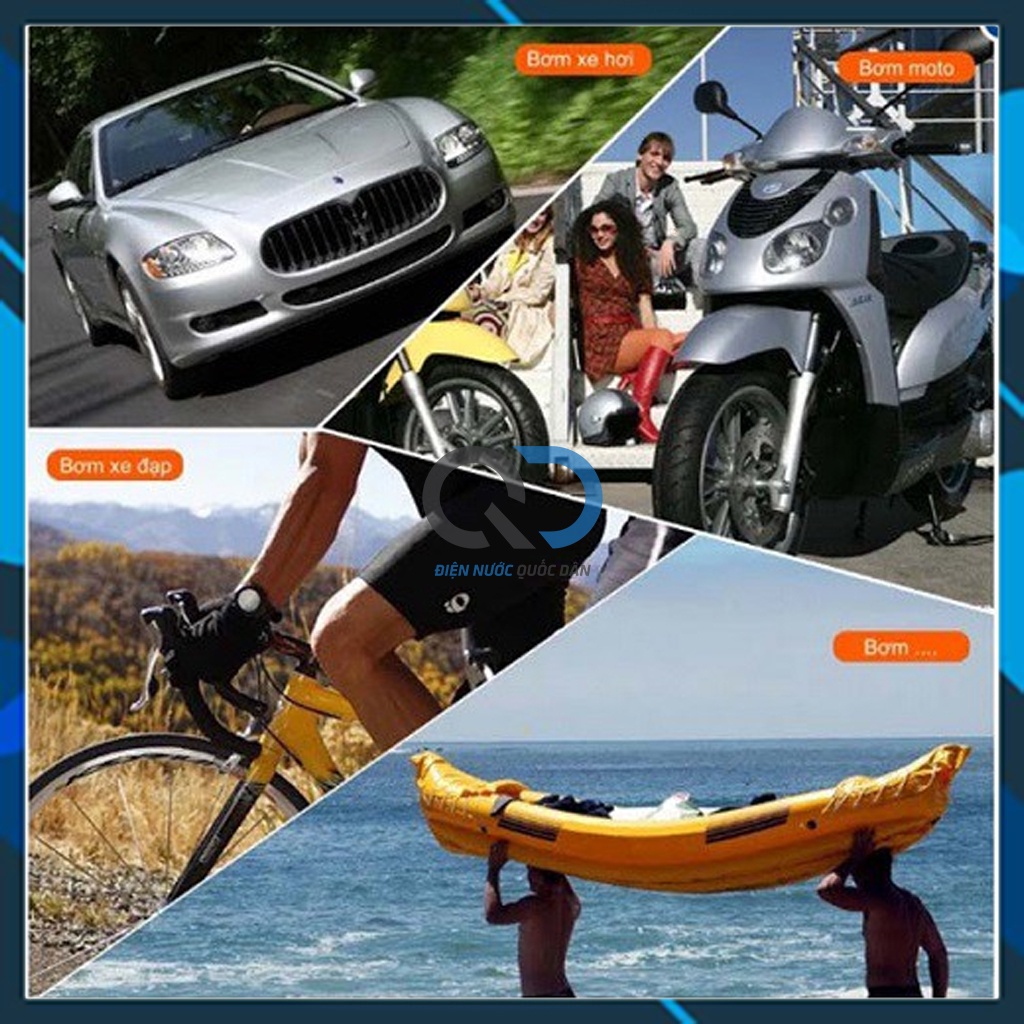 Bơm đạp chân mini 1 Piston - 2 Piston tiện dụng - bơm ô tô - bơm xe máy