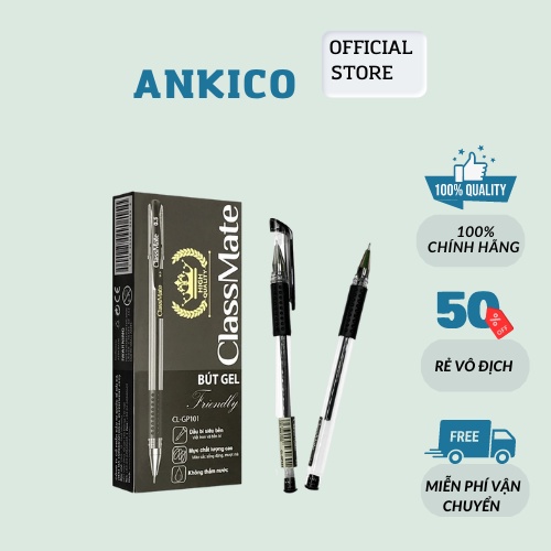 Bút bi bút gel 0.5mm CL- GP101 cao cấp mực đều - 2 ngòi bút nước xanh đen đỏ ANKICO
