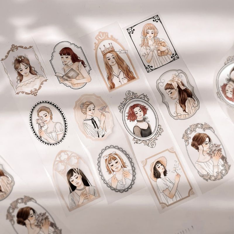 𝓚𝓻𝓲𝓼𝓷𝓪.𝓻𝓸𝓸𝓶 ♡ Windry.R x Journal pages- Chu kì 98cm cuộn băng dán PET tape cô gái "𝑻𝒓𝒊𝒏𝒌𝒆𝒕𝒔"