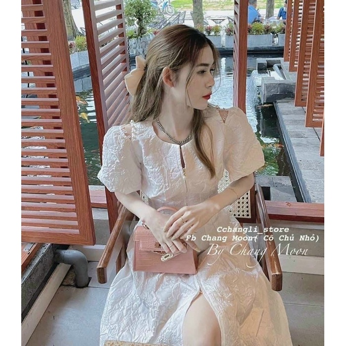 VÁY XỐP TRẮNG DÁNG DÀI TIỂU THƯ , XINH NHƯ CÔNG CHÚA,  DIỆN ĐI ĐÁM CƯỚI CỰC ĐẸP