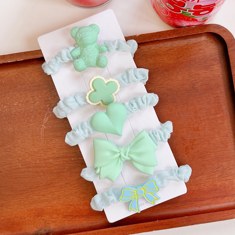 Mới Set 5 Dây Buộc Tóc In Hoa Màu Sắc Ngọt Ngào Thời Trang Cho Nữ