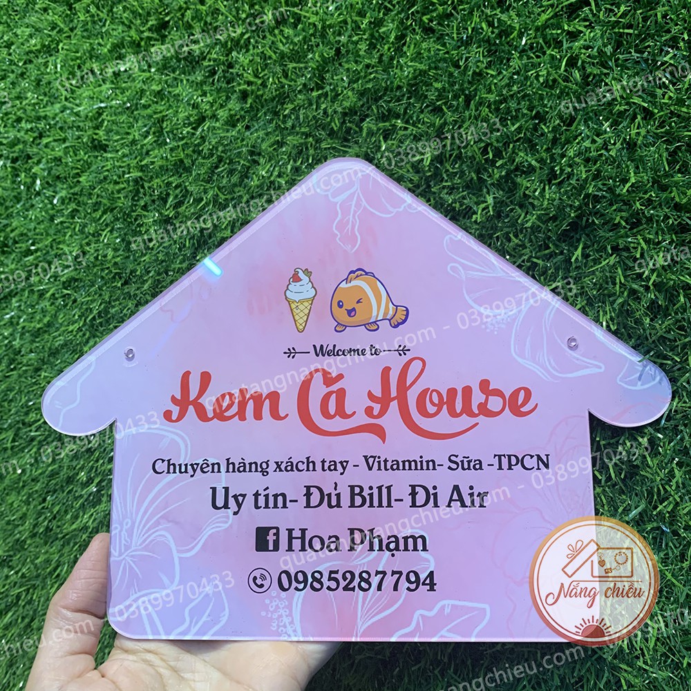 Bảng hiệu hình ngôi nhà_ bảng hiệu decor quán cà phê, trà sữa_ bảng hiệu xinh giá rẻ