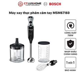 Máy xay thực phẩm cầm tay Bosch MSM67160 12 cấp độ, 750W, 220V, 50/60Hz, Kèm cây đánh trứng