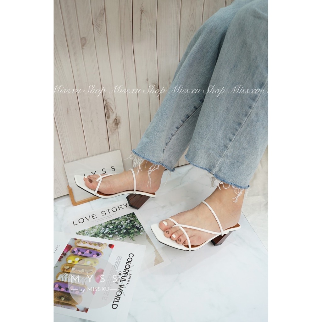 Giày guốc nữ dây mảnh xỏ ngón 5cm thời trang MYSS - DE25
