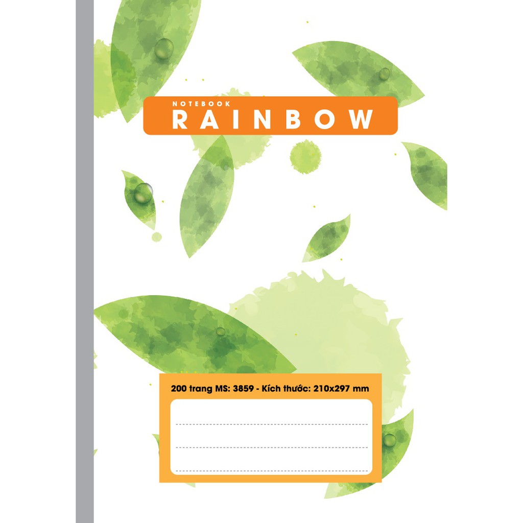 HẢI TIẾN  Sổ may gáy bìa bồi Rainbow A4 - 200 trang Lốc 5 quyển