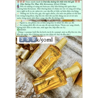 Tinh dầu dưỡng tóc 𝗞𝗲𝗿𝗮𝘀𝘁𝗮𝘀𝗲 𝗘𝗹𝗶𝘅𝗶𝗿 𝗨𝗹𝘁𝗶𝗺𝗲 𝗟'𝗢𝗿𝗶𝗴𝗶𝗻𝗮𝗹 𝗛𝗮𝗶𝗿 𝗢𝗶𝗹