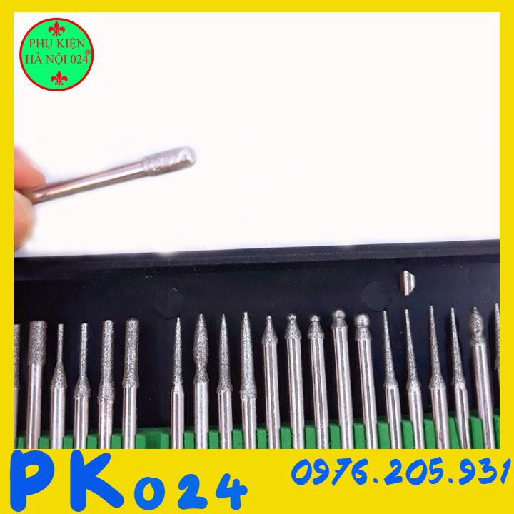 Bộ Mài Kim Cương 30 Chi Tiết ,Mũi Khắc Kim Cương ,Mũi Mài Kim Cương Siêu Chắc Siêu Cứng