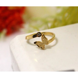 Nhẫn con bướm vàng 24k phun cát