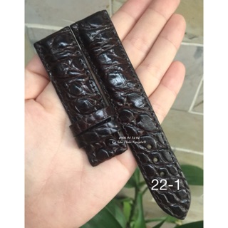 Dây đồng hồ da cá sấu thật size 22/20 - cá sấu thảo nguyên