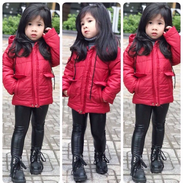 ÁO PHAO LÓT LÔNG DÁNG DÀI CHO BÉ TRAI GÁI