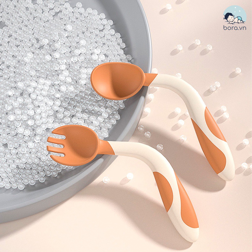 Thìa Dĩa Ăn Dặm Bẻ Cong Tập Ăn Tập Xúc Misuta Hàng Cao Cấp Loại 1