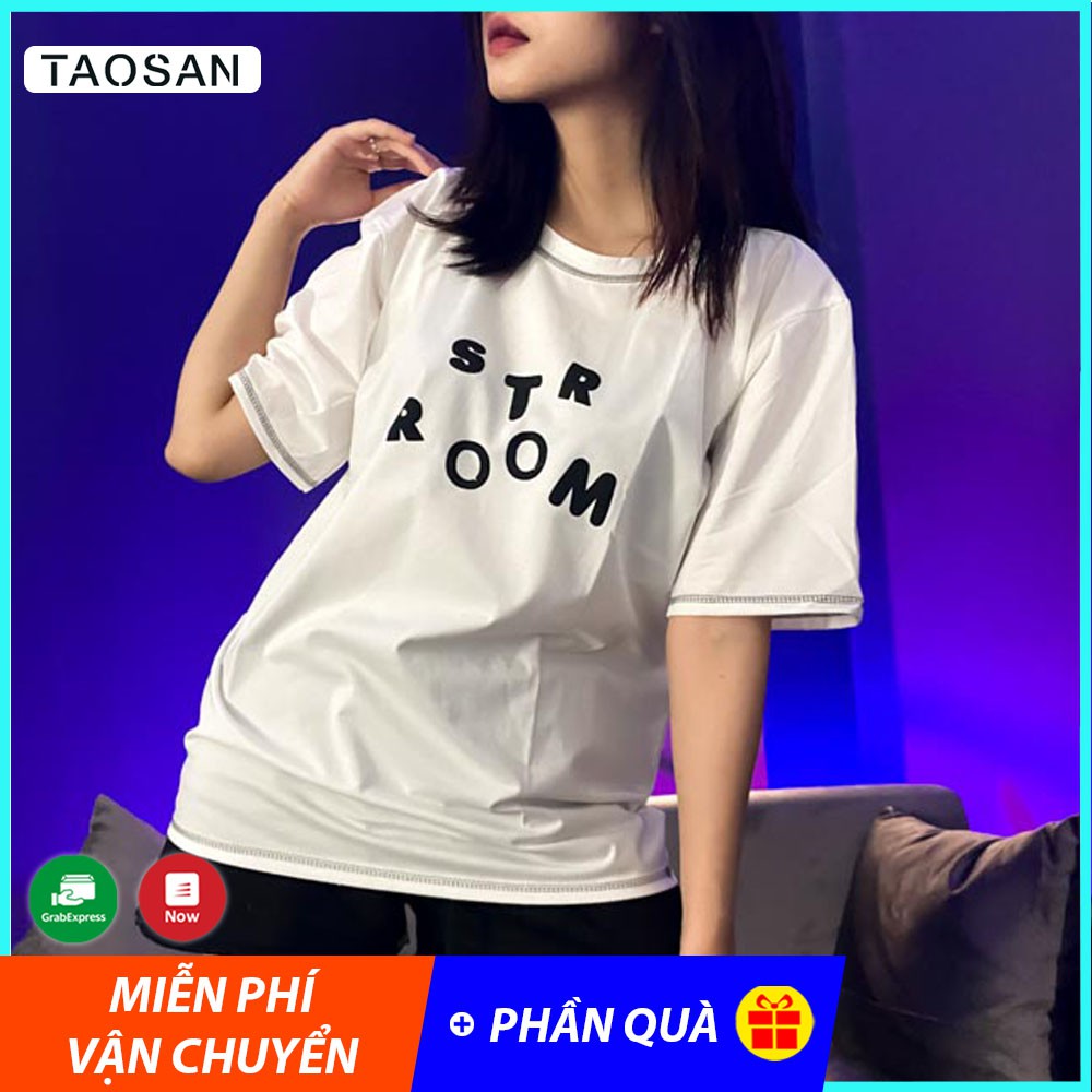 [QUÀ LÀ MỲ TÔM TRẺ EM BẠN NHÉ] Áo phông tay lỡ form rộng nữ phong cách chỉ nổi hiện đại chất thun cao cấp Taosan