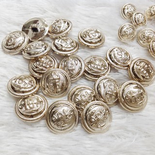 Cúc áo 3d mỏ neo ánh vàng nút khoác veston đính trang phục nam nữ