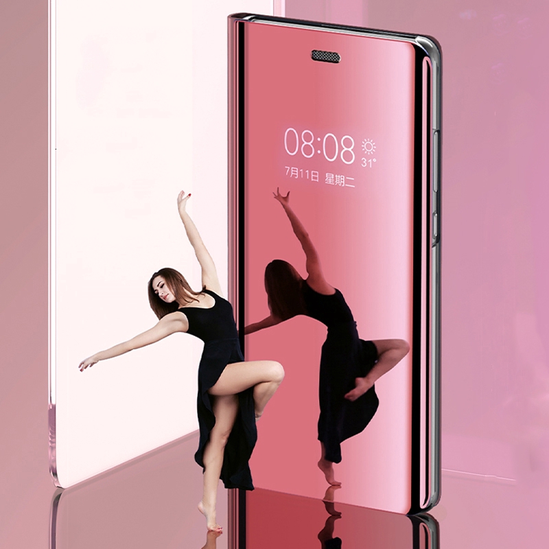 Bao da điện thoại nắp lật gương thông minh dành cho Samsung Galaxy A01 A71 A51 A81 S10 Lite M30s A90 5G