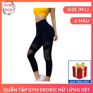 quần thể thao tập gym erobic nữ lửng thun dệt kim, đồ tập yoga đẹp cho nữ siêu xinh chất vải mịn mát-SR015