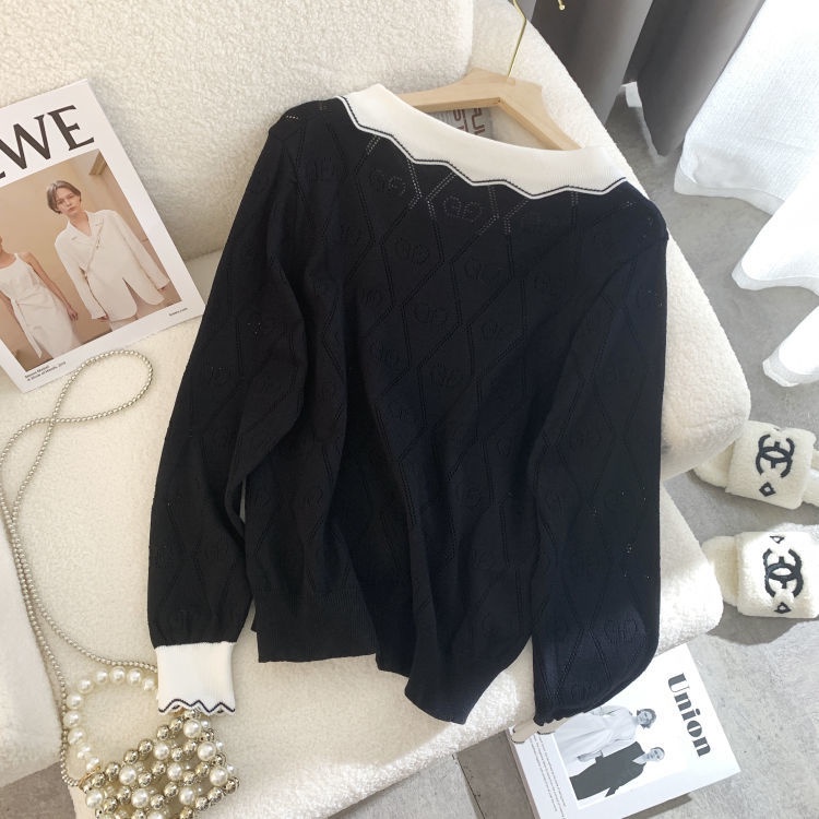 Áo Sweater Dệt Kim Cổ Búp Bê Đính Nơ Thời Trang Mùa Thu Cho Nữ