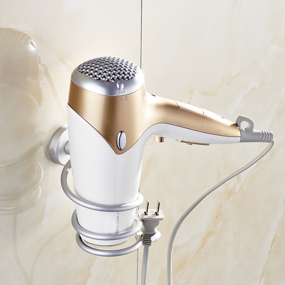 Giá Đỡ Máy Sấy Tóc Gắn Tường Nhà Tắm Bằng Nhôm Tiện Dụng