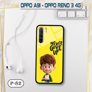 Ốp kính 3D OPPO Reno 3 4G/ A91-hình cute